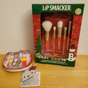 Hello Kitty Lip Smacker Tin Can Set + Lip Smacker Brush Set